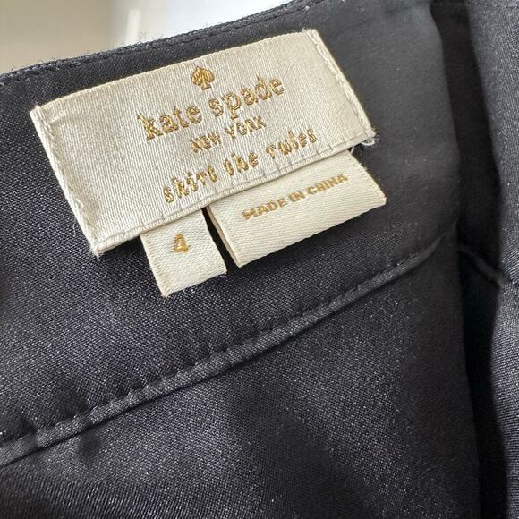 Kate Spade Pleated Button Down Wool Skirt Women's Black Size 4 - Picture 5 of 8